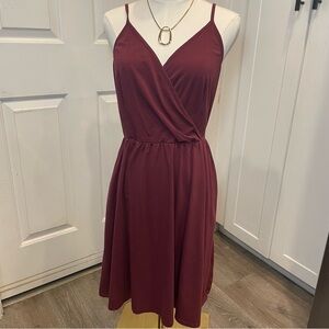Elegant Burgundy Wrap Dress